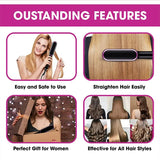 Hqt-909b Electric Hair Straightening & Curling Comb/brush – Dual-purpose Professional Hair Styler, Non-damaging Splint, | 2 In 1 Hair Straightener | ( Random Color )