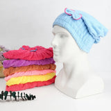 Soft Microfiber Flower Cap Towel For Women --- 2 PCS