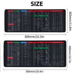 Anti-slip Keyboard Mouse Pad with Shortcut Keys excel/word/ppt/Photoshop/Browser