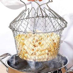 Stainless Steel Multi-Functional Foldable Chef Basket –  !  اب کھانے پکانا اور تلنا ہوا آسان