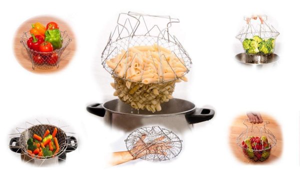 Stainless Steel Multi-Functional Foldable Chef Basket –  !  اب کھانے پکانا اور تلنا ہوا آسان